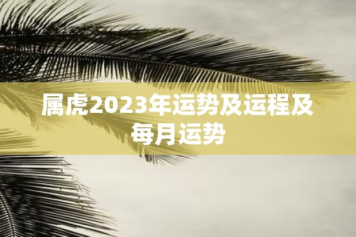 属虎2023年运势及运程及每月运势