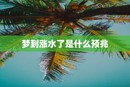 梦到涨水了是什么预兆