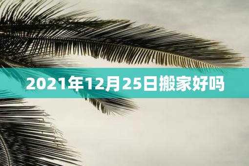 2021年12月25日搬家好吗