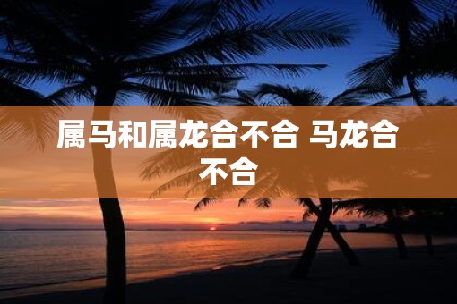 属马和属龙合不合 马龙合不合