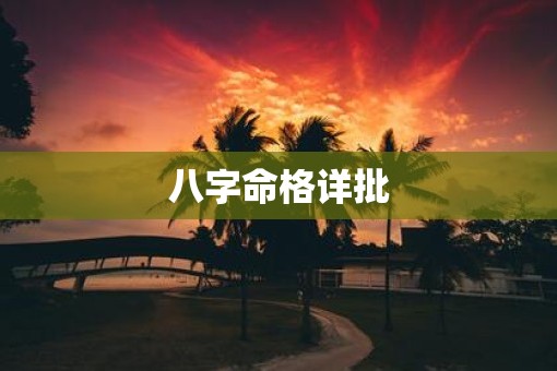 八字命格详批