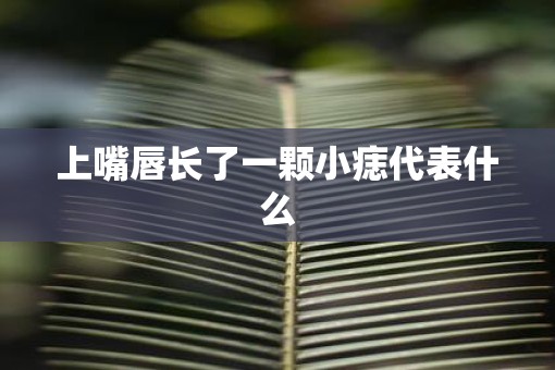 上嘴唇长了一颗小痣代表什么