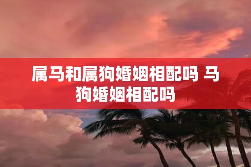 属马和属狗婚姻相配吗 马狗婚姻相配吗