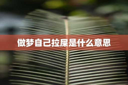 做梦自己拉屎是什么意思