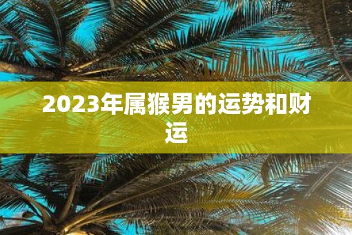 2023年属猴男的运势和财运