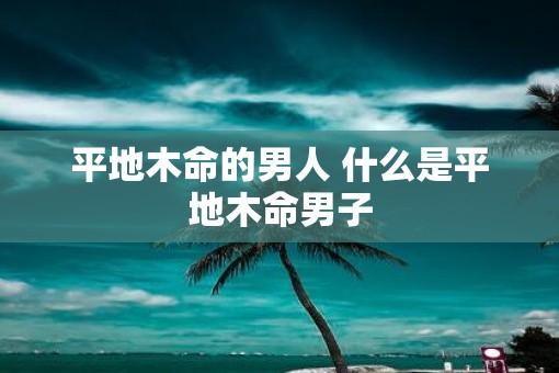 平地木命的男人 什么是平地木命男子