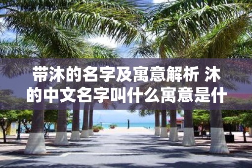 带沐的名字及寓意解析 沐的中文名字叫什么寓意是什么