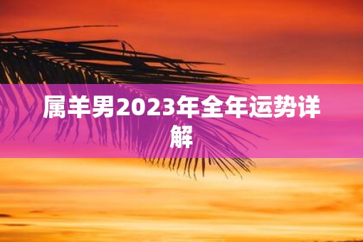 属羊男2023年全年运势详解