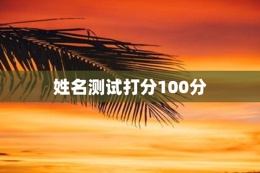 姓名测试打分100分