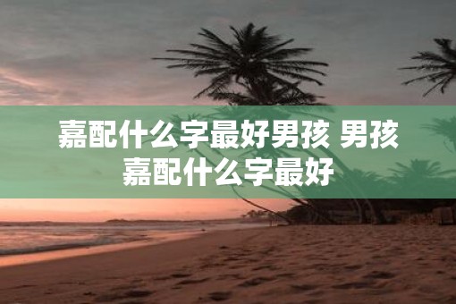嘉配什么字最好男孩 男孩嘉配什么字最好