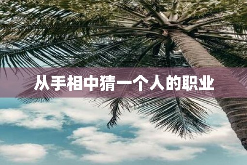从手相中猜一个人的职业