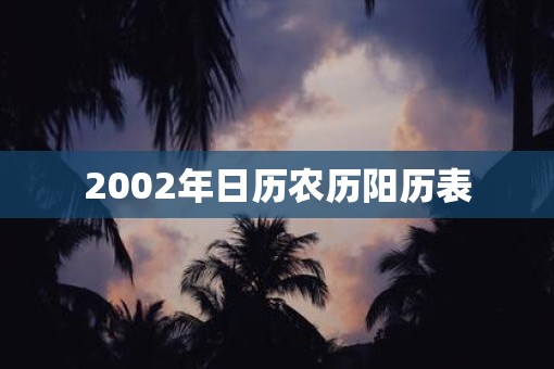 2002年日历农历阳历表