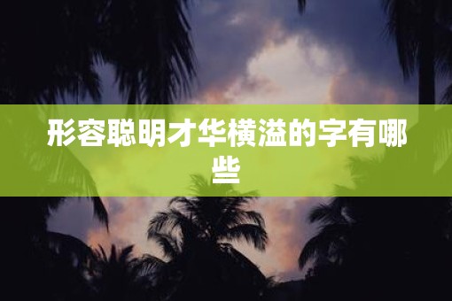 形容聪明才华横溢的字有哪些