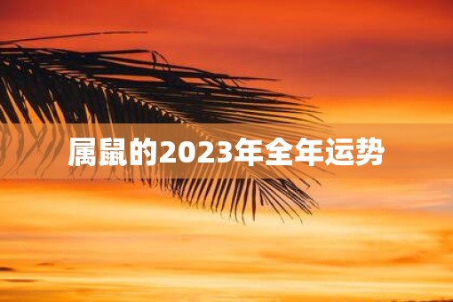 属鼠的2023年全年运势