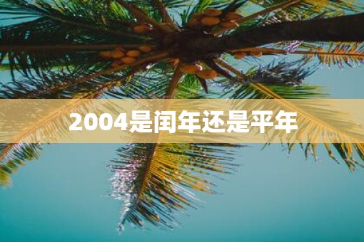 2004是闰年还是平年