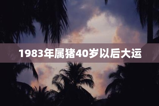 1983年属猪40岁以后大运