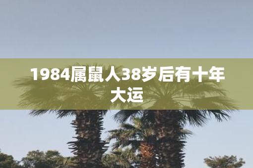 1984属鼠人38岁后有十年大运