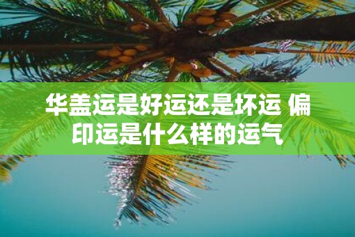 华盖运是好运还是坏运 偏印运是什么样的运气