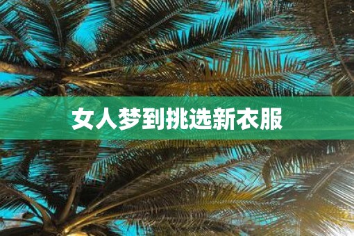 女人梦到挑选新衣服