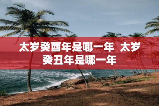 太岁癸酉年是哪一年  太岁癸丑年是哪一年