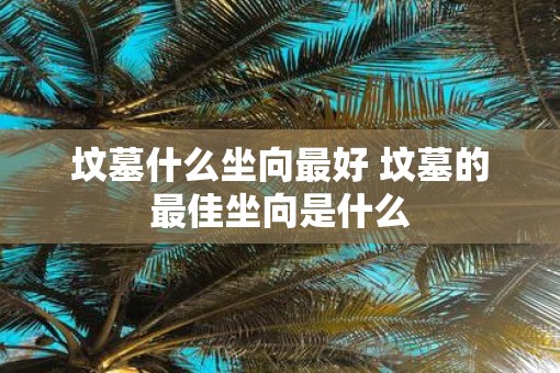 坟墓什么坐向最好 坟墓的最佳坐向是什么