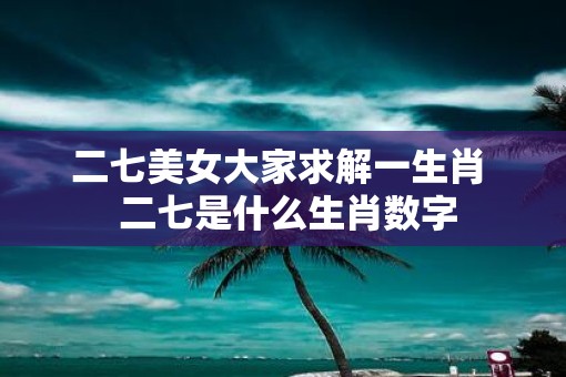二七美女大家求解一生肖  二七是什么生肖数字