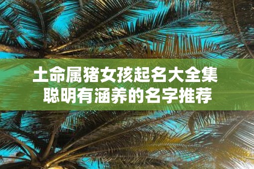 土命属猪女孩起名大全集 聪明有涵养的名字推荐