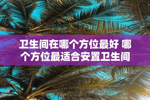 卫生间在哪个方位最好 哪个方位最适合安置卫生间