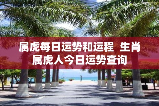 属虎每日运势和运程  生肖属虎人今日运势查询