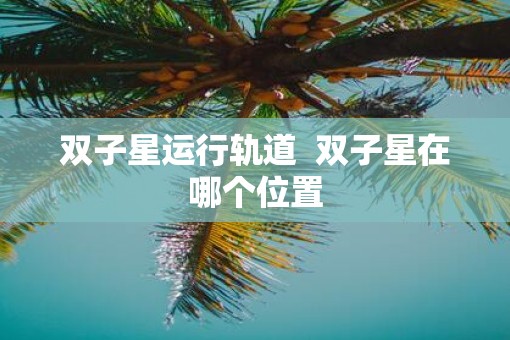 双子星运行轨道  双子星在哪个位置