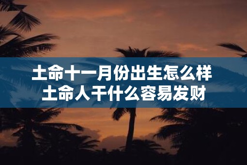 土命十一月份出生怎么样 土命人干什么容易发财