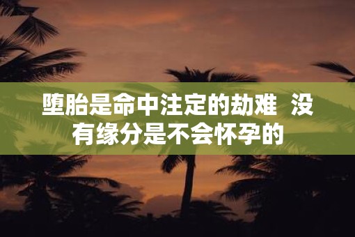 堕胎是命中注定的劫难  没有缘分是不会怀孕的 堕胎是命中注定的劫难  没有缘分是不会怀孕的