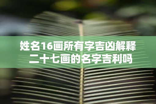姓名16画所有字吉凶解释  二十七画的名字吉利吗