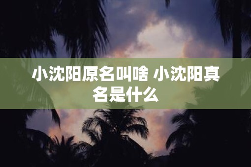 小沈阳原名叫啥 小沈阳真名是什么