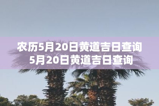 农历5月20日黄道吉日查询 5月20日黄道吉日查询