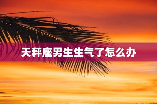 天秤座男生生气了怎么办
