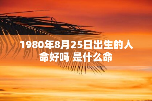 1980年8月25日出生的人命好吗 是什么命
