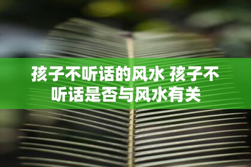 孩子不听话的风水 孩子不听话是否与风水有关