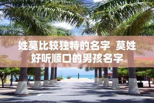 姓莫比较独特的名字  莫姓好听顺口的男孩名字