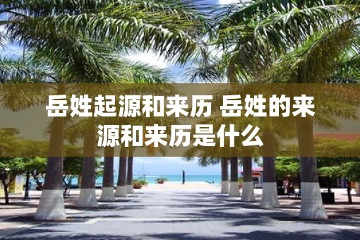 岳姓起源和来历 岳姓的来源和来历是什么 岳姓起源和来历 岳姓的来源和来历是什么