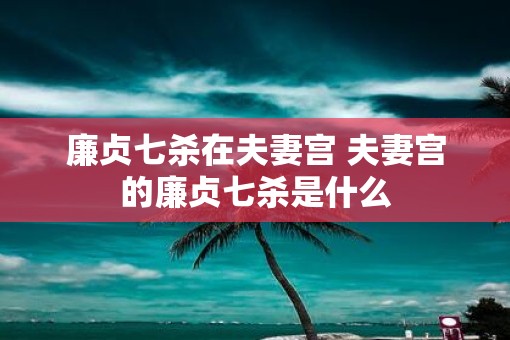 廉贞七杀在夫妻宫 夫妻宫的廉贞七杀是什么