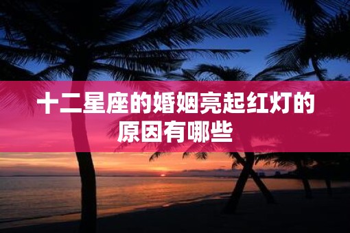 十二星座的婚姻亮起红灯的原因有哪些