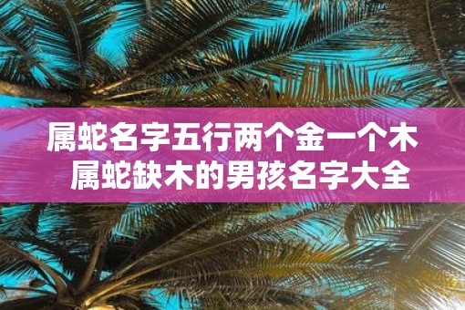 属蛇名字五行两个金一个木  属蛇缺木的男孩名字大全