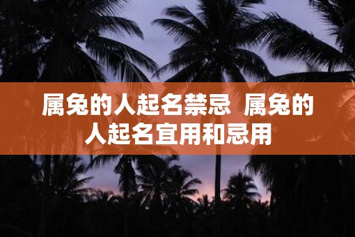 属兔的人起名禁忌  属兔的人起名宜用和忌用
