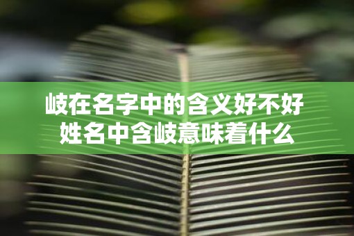 岐在名字中的含义好不好 姓名中含岐意味着什么
