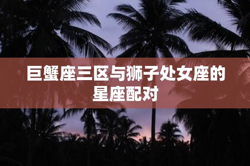 巨蟹座三区与狮子处女座的星座配对