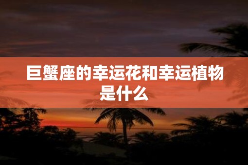 巨蟹座的幸运花和幸运植物是什么