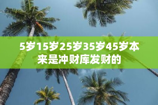 5岁15岁25岁35岁45岁本来是冲财库发财的