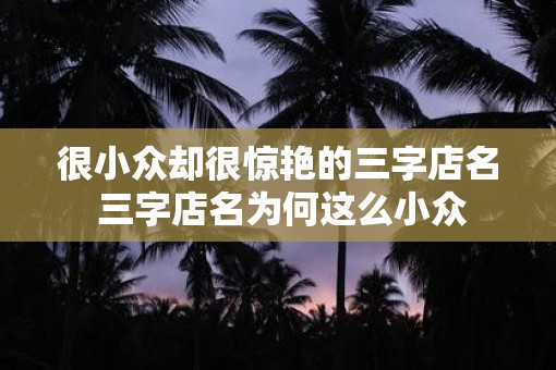 很小众却很惊艳的三字店名 三字店名为何这么小众 很小众却很惊艳的三字店名 三字店名为何这么小众