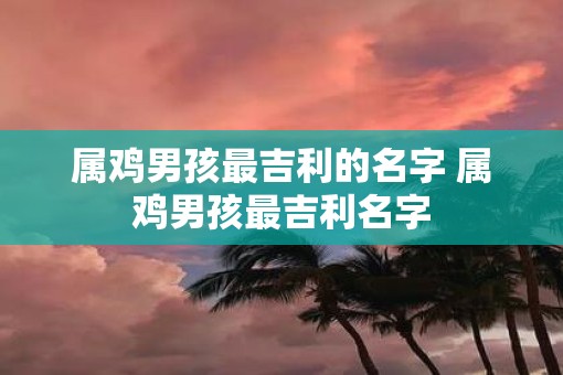属鸡男孩最吉利的名字 属鸡男孩最吉利名字